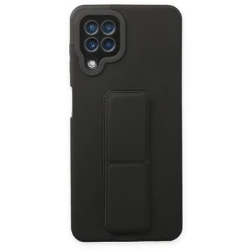 BSSM Samsung Galaxy A22 Mega Standlı Silikon Siyah Kılıf