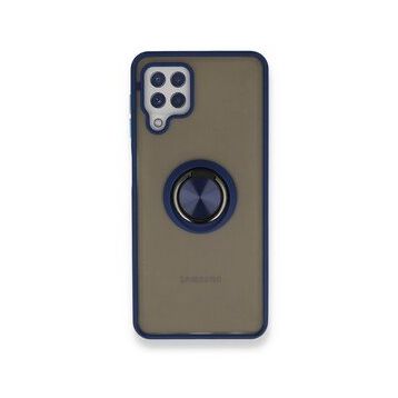 BSSM Samsung Galaxy A22 Montreal Yüzüklü Silikon Kapak Lacivert Kılıf