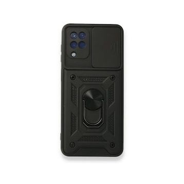BSSM Samsung Galaxy A22 Pars Lens Yüzüklü Silikon Siyah Kılıf
