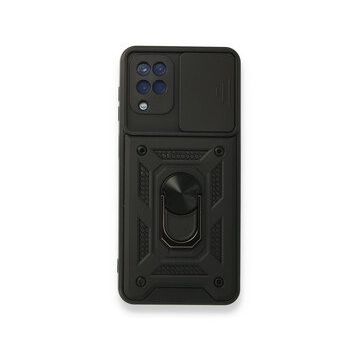 BSSM Samsung Galaxy A22 Pars Lens Yüzüklü Silikon Siyah Kılıf