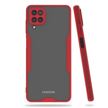 BSSM Samsung Galaxy A22 Platin Silikon Kırmızı Kılıf