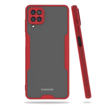 BSSM Samsung Galaxy A22 Platin Silikon Kırmızı Kılıf