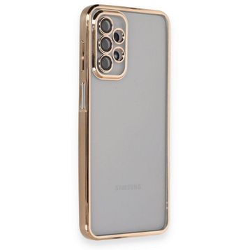 BSSM Samsung Galaxy A23 4G Razer Lensli Silikon Gold Cep Telefonu Kılıfı
