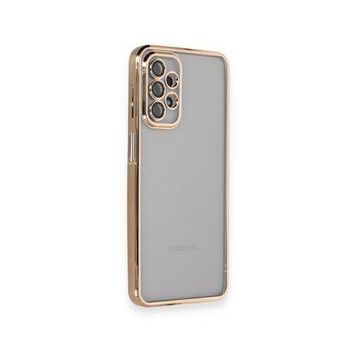BSSM Samsung Galaxy A23 4G Razer Lensli Silikon Gold Cep Telefonu Kılıfı