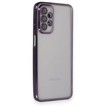 BSSM Samsung Galaxy A23 4G Razer Lensli Silikon Gümüş Cep Telefonu Kılıfı