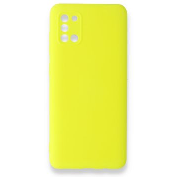 BSSM Samsung Galaxy A31 Nano İçi Kadife Silikon Sarı Kılıf