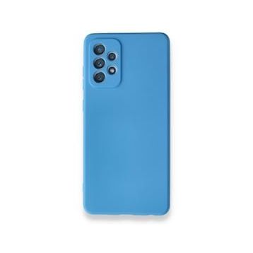 BSSM Samsung Galaxy A72 Nano içi Kadife Silikon Mavi Kılıf