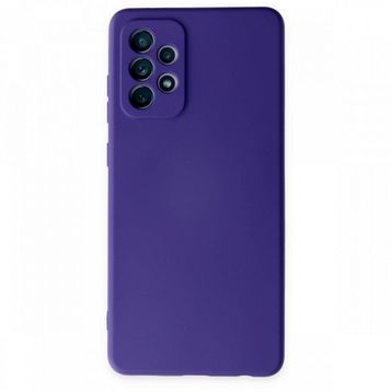 BSSM Samsung Galaxy A72 Nano içi Kadife Silikon Mor Kılıf