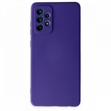 BSSM Samsung Galaxy A72 Nano içi Kadife Silikon Mor Kılıf