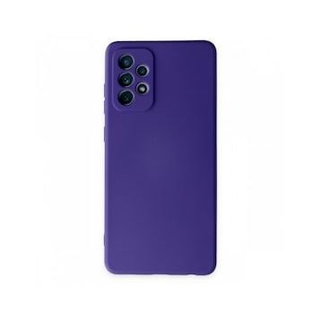BSSM Samsung Galaxy A72 Nano içi Kadife Silikon Mor Kılıf