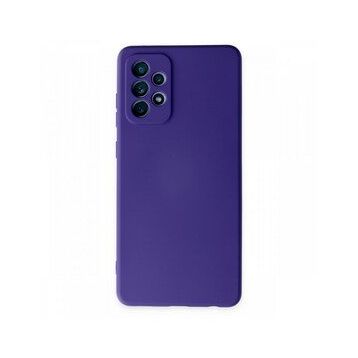BSSM Samsung Galaxy A72 Nano içi Kadife Silikon Mor Kılıf