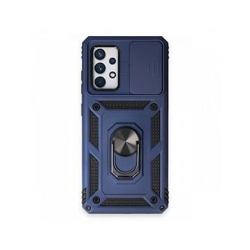 BSSM Samsung Galaxy A72 Pars Lens Yüzüklü Silikon Lacivert Kılıf