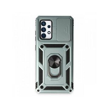 BSSM Samsung Galaxy A72 Pars Lens Yüzüklü Silikon Yeşil Kılıf