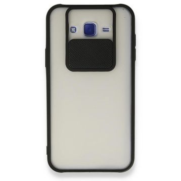 BSSM Samsung Galaxy J7 Palm Buzlu Kamera Sürgülü Silikon - Siyah Kılıf