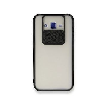 BSSM Samsung Galaxy J7 Palm Buzlu Kamera Sürgülü Silikon - Siyah Kılıf