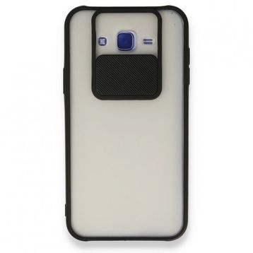 BSSM Samsung Galaxy J7 Palm Buzlu Kamera Sürgülü Silikon - Siyah Kılıf