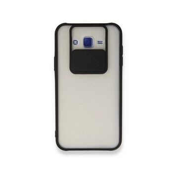 BSSM Samsung Galaxy J7 Palm Buzlu Kamera Sürgülü Silikon - Siyah Kılıf