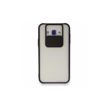 BSSM Samsung Galaxy J7 Palm Buzlu Kamera Sürgülü Silikon - Siyah Kılıf