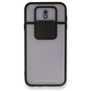 BSSM Samsung Galaxy J7 Pro J730 Palm Buzlu Kamera Sürgülü Silikon Siyah Kılıf