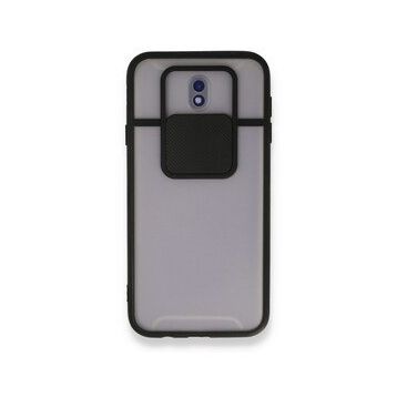 BSSM Samsung Galaxy J7 Pro J730 Palm Buzlu Kamera Sürgülü Silikon Siyah Kılıf