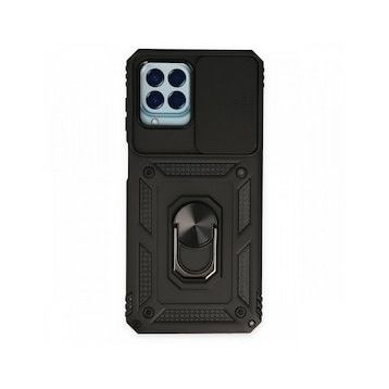 BSSM Samsung Galaxy M33 Pars Lens Yüzüklü Silikon Siyah Kılıf