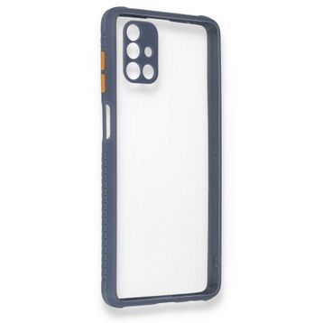 BSSM Samsung Galaxy M51 Miami Şeffaf Silikon Gri Kılıf