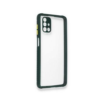 BSSM Samsung Galaxy M51 Miami Şeffaf Silikon Koyu Yeşil Kılıf