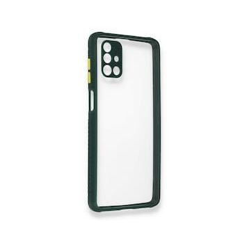 BSSM Samsung Galaxy M51 Miami Şeffaf Silikon Koyu Yeşil Kılıf