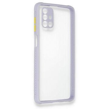 BSSM Samsung Galaxy M51 Miami Şeffaf Silikon Lila Kılıf