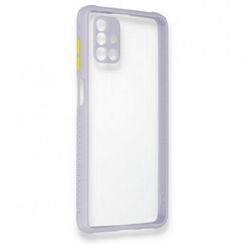 BSSM Samsung Galaxy M51 Miami Şeffaf Silikon Lila Kılıf