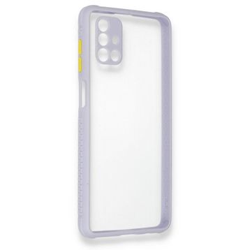 BSSM Samsung Galaxy M51 Miami Şeffaf Silikon Lila Kılıf