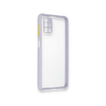 BSSM Samsung Galaxy M51 Miami Şeffaf Silikon Lila Kılıf