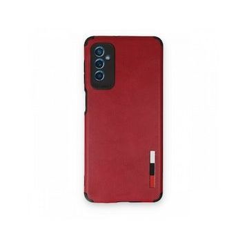 BSSM Samsung Galaxy M52 5G Loop Deri Silikon Kırmızı Kılıf