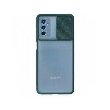 BSSM Samsung Galaxy M52 5G Palm Buzlu Kamera Sürgülü Silikon Yeşil Kılıf