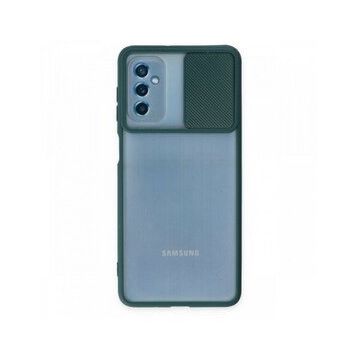 BSSM Samsung Galaxy M52 5G Palm Buzlu Kamera Sürgülü Silikon Yeşil Kılıf
