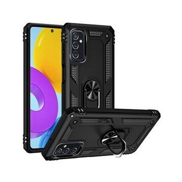 BSSM Samsung Galaxy M52 5G Sofya Yüzüklü Silikon Kapak Siyah Kılıf