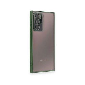 BSSM Samsung Galaxy Note 20 Ultra Razer Lensli Silikon Yeşil Kılıf