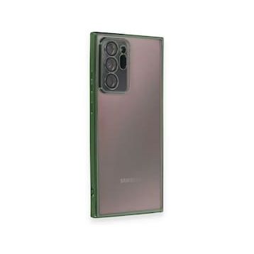 BSSM Samsung Galaxy Note 20 Ultra Razer Lensli Silikon Yeşil Kılıf