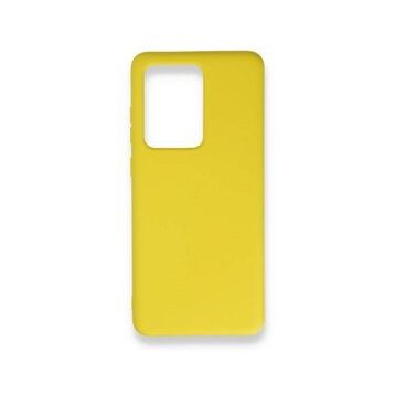 BSSM Samsung Galaxy S20 Ultra Nano İçi Kadife Silikon Sarı Kılıf