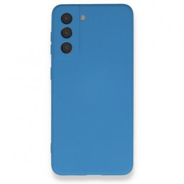 BSSM Samsung Galaxy S21 FE Nano İçi Kadife Mavi Silikon Kılıf