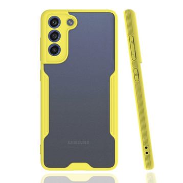 BSSM Samsung Galaxy S21 FE Platin Silikon Sarı Kılıf