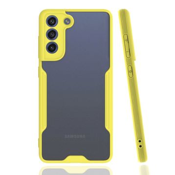 BSSM Samsung Galaxy S21 FE Platin Silikon Sarı Kılıf