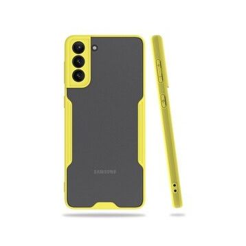BSSM Samsung Galaxy S21 Plus Platin Silikon Sarı Kılıf