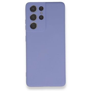 BSSM Samsung Galaxy S21 Ultra Nano İçi Kadife Silikon Lila Kılıf