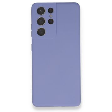 BSSM Samsung Galaxy S21 Ultra Nano İçi Kadife Silikon Lila Kılıf