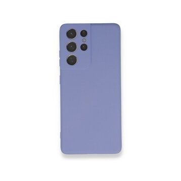 BSSM Samsung Galaxy S21 Ultra Nano İçi Kadife Silikon Lila Kılıf