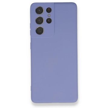 BSSM Samsung Galaxy S21 Ultra Nano İçi Kadife Silikon Lila Kılıf