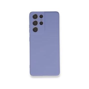 BSSM Samsung Galaxy S21 Ultra Nano İçi Kadife Silikon Lila Kılıf