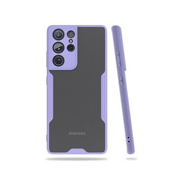 BSSM Samsung Galaxy S21 Ultra Platin Silikon Lila Kılıf