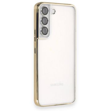 BSSM Samsung Galaxy S22 Razer Lensli Silikon Gold Kılıf